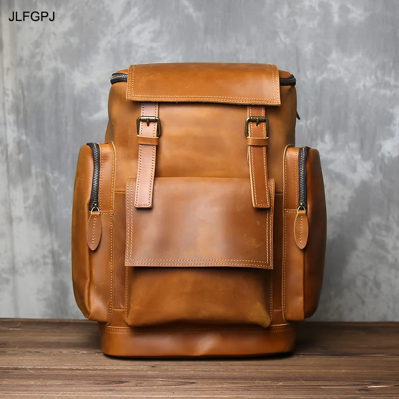 Classic Retro Men's Genuine Leather Backpack Multi functional Large Capacity Crazy Horse Leather Outdoor Travel Computer Bag
Classic Retro Men's Genuine Leather Backpack Multi functional Large Capacity Crazy Horse Leather Outdoor Travel Computer Bag