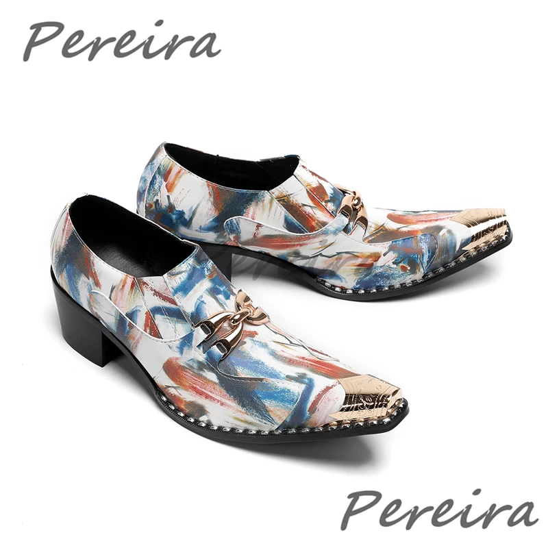 Trendy Men's Business Casual Shoes Colorful Graffiti Metal Buckle Genuine Leather Loafers Fashion Iron Toe Slip On Party Shoes
Trendy Men's Business Casual Shoes Colorful Graffiti Metal Buckle Genuine Leather Loafers Fashion Iron Toe Slip On Party Shoes