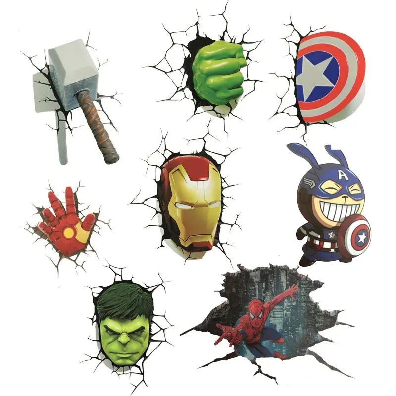 Creative Iron Man Captain America Hulk Spider Man Crack Sticker Car Body Window Reflective Decal for Honda Peugeot Volkswagen MG
Creative Iron Man Captain America Hulk Spider Man Crack Sticker Car Body Window Reflective Decal for Honda Peugeot Volkswagen MG