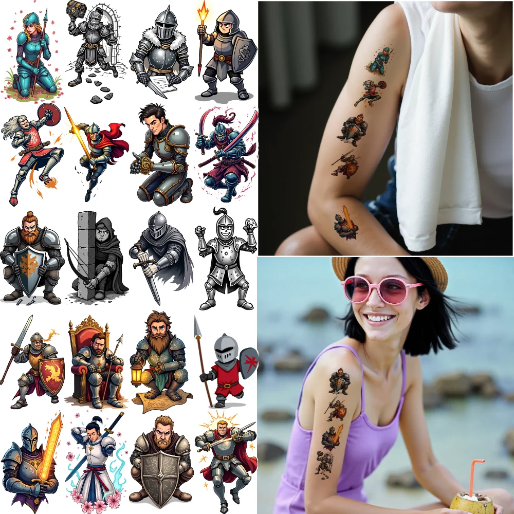 54pcs Temporary Tattoo Knights Temporary Tattoo Stickers Swords Medieval Warriors Cartoon For Shoulders Women Men
54pcs Temporary Tattoo Knights Temporary Tattoo Stickers Swords Medieval Warriors Cartoon For Shoulders Women Men