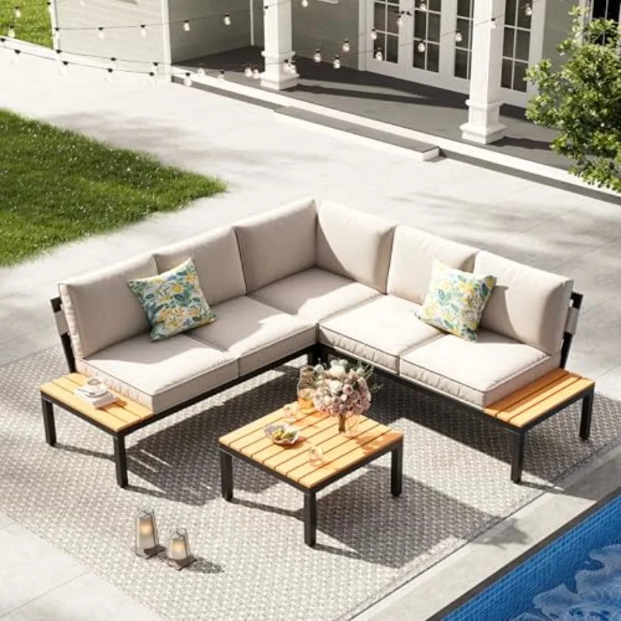 4-Piece Patio Furniture Set, Metal Outdoor Sectional Sofa with 3 Fauxwood Tables andAdjustable Reclining Chair, Patio Modular L
4-Piece Patio Furniture Set, Metal Outdoor Sectional Sofa with 3 Fauxwood Tables andAdjustable Reclining Chair, Patio Modular L