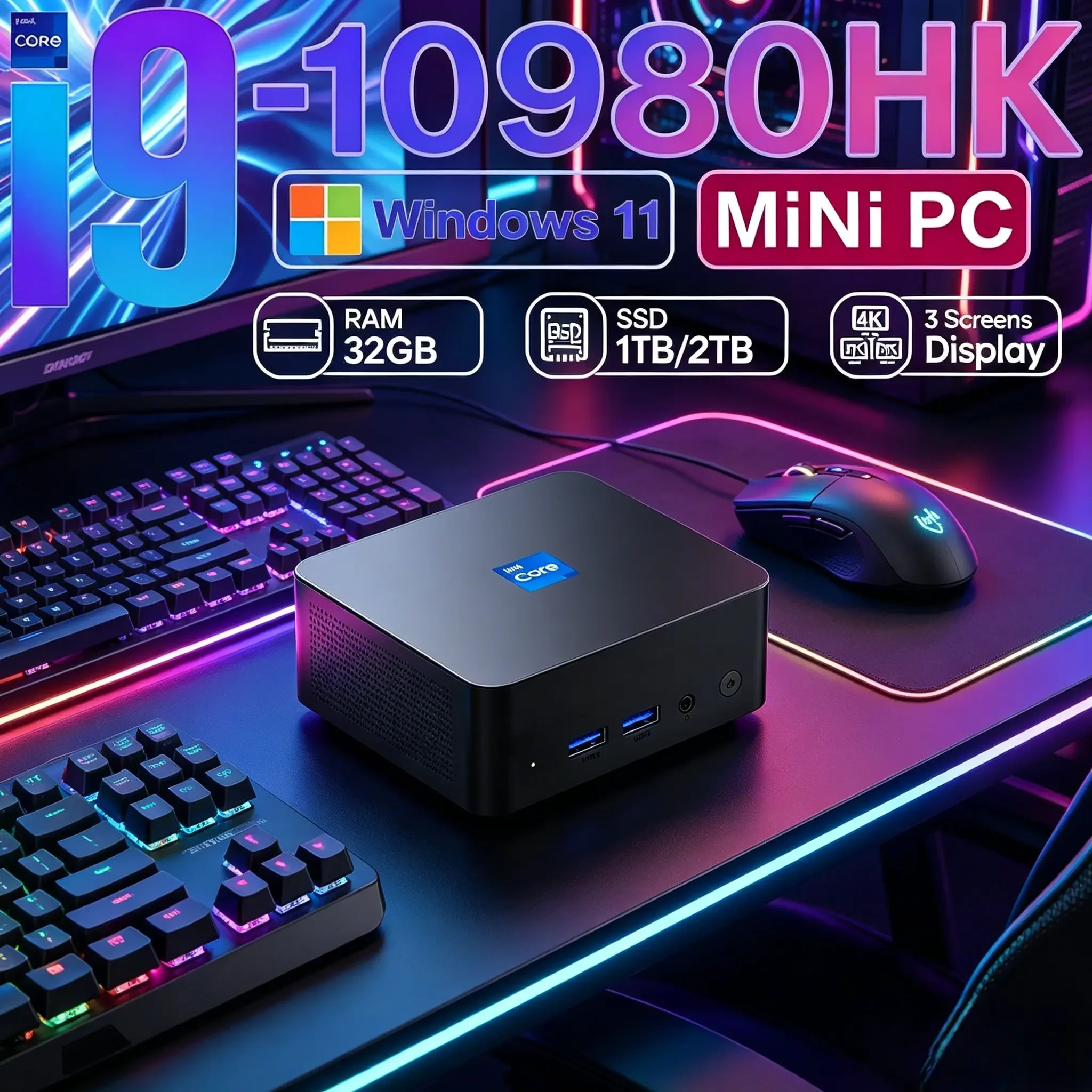 High‑Performance Mini Desktop PC Core I9‑10980HK Windows 11 Pro 32GB RAM 1TB 2TB SSD WiFi6 BT5.2 4K UHD For Work Study
High‑Performance Mini Desktop PC Core I9‑10980HK Windows 11 Pro 32GB RAM 1TB 2TB SSD WiFi6 BT5.2 4K UHD For Work Study