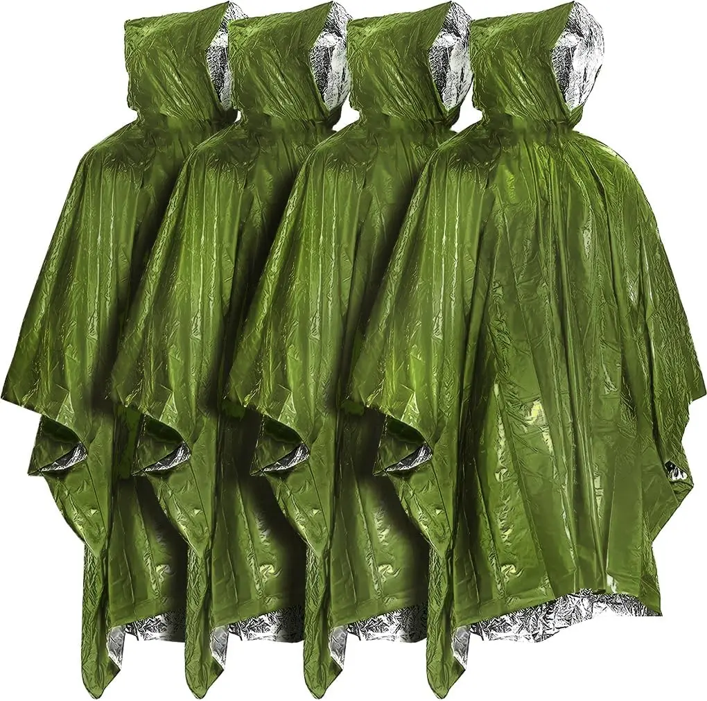 Survival Rain Poncho - Mylar Space Blanket for Camping Gear - Retains 90% Body Heat - Emergency Blanket 4 Pack
Survival Rain Poncho - Mylar Space Blanket for Camping Gear - Retains 90% Body Heat - Emergency Blanket 4 Pack