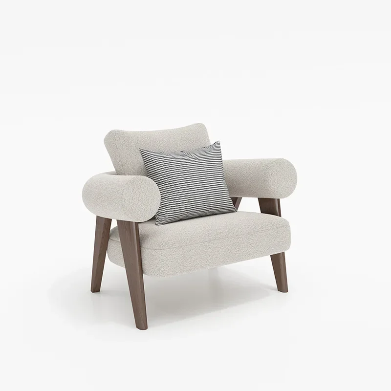 Designer single sofa, living room balcony cream wind, lamb wool lazy sofa, simple modern solid wood leisure chair
Designer single sofa, living room balcony cream wind, lamb wool lazy sofa, simple modern solid wood leisure chair