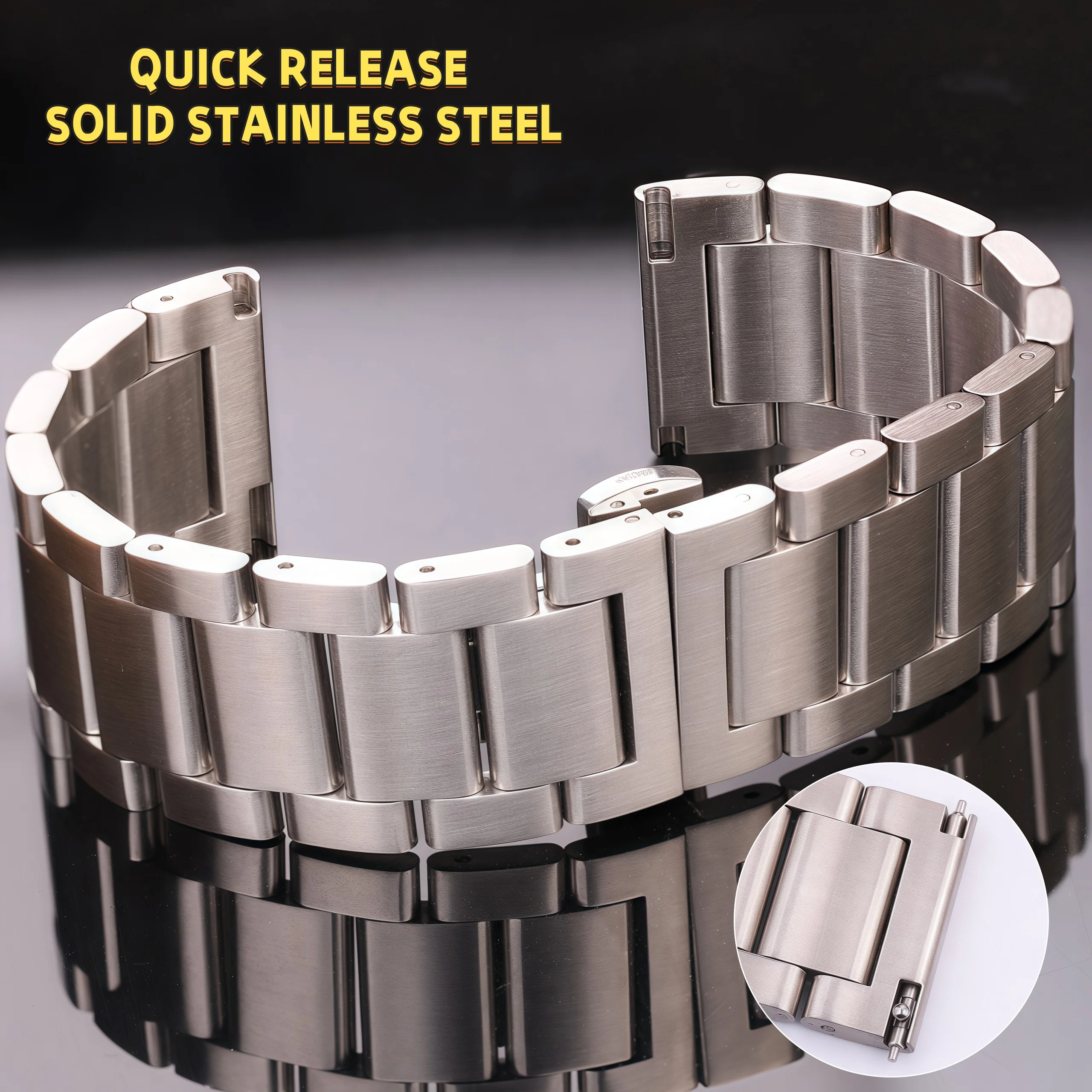 Solid Stainless Steel Watchband 18mm 20mm 22mm Silver Metal Bracelet Wrist Watch Strap Quick Release Bracelet
Solid Stainless Steel Watchband 18mm 20mm 22mm Silver Metal Bracelet Wrist Watch Strap Quick Release Bracelet