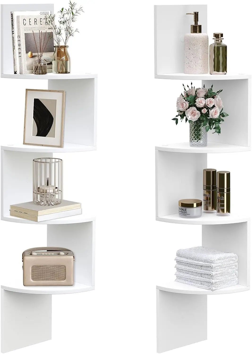 Corner Shelf Wall-Mounted, Set of 2 Floating Corner Shelves for Wall, 4-Tier Corner Bookshelves for Living Room, Bedroo
Corner Shelf Wall-Mounted, Set of 2 Floating Corner Shelves for Wall, 4-Tier Corner Bookshelves for Living Room, Bedroo