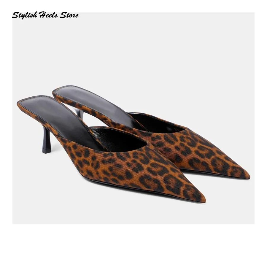 Sexy Leopard-print Point Toe Slip On Mules Elegant Women Kitten Heel Pumps Summer Fashion Shows Party Wedding Dress Stilettos
Sexy Leopard-print Point Toe Slip On Mules Elegant Women Kitten Heel Pumps Summer Fashion Shows Party Wedding Dress Stilettos
