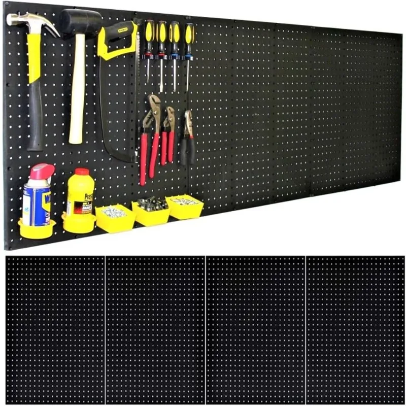 Pegboard Wall Organizer 4 ea 24"x16" Plastic Peg Board Panels - 96” Wide - Kit P-212 B Garage Organization
Pegboard Wall Organizer 4 ea 24"x16" Plastic Peg Board Panels - 96” Wide - Kit P-212 B Garage Organization