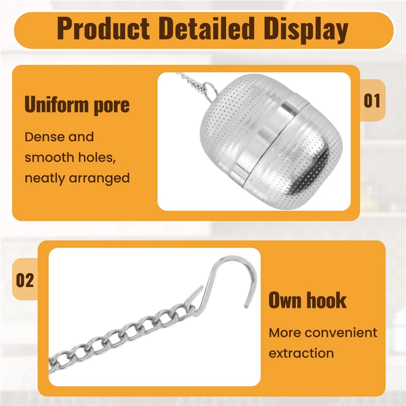 Tea Infuser, Stainless Steel Tea Strainer, Ball Mesh Tea Strainer, For Tea, Spices And Most Cups And Teapots
Tea Infuser, Stainless Steel Tea Strainer, Ball Mesh Tea Strainer, For Tea, Spices And Most Cups And Teapots