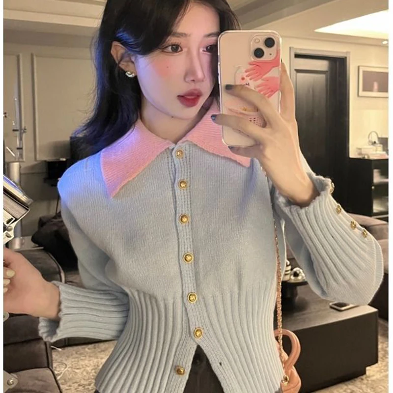 Turn-down Collar Patchwork Fashion Cardigan Coat 2023 Loose Office Lady Single Breasted Coat Long Sleeved Casual Knitted Coat
Turn-down Collar Patchwork Fashion Cardigan Coat 2023 Loose Office Lady Single Breasted Coat Long Sleeved Casual Knitted Coat