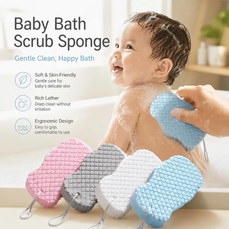 Soft Reusable Kid Exfoliating Bath Sponge 3D Fish-Scale Pattern Painless Dead Skin Removal Baby Bathing Scrubber
Soft Reusable Kid Exfoliating Bath Sponge 3D Fish-Scale Pattern Painless Dead Skin Removal Baby Bathing Scrubber