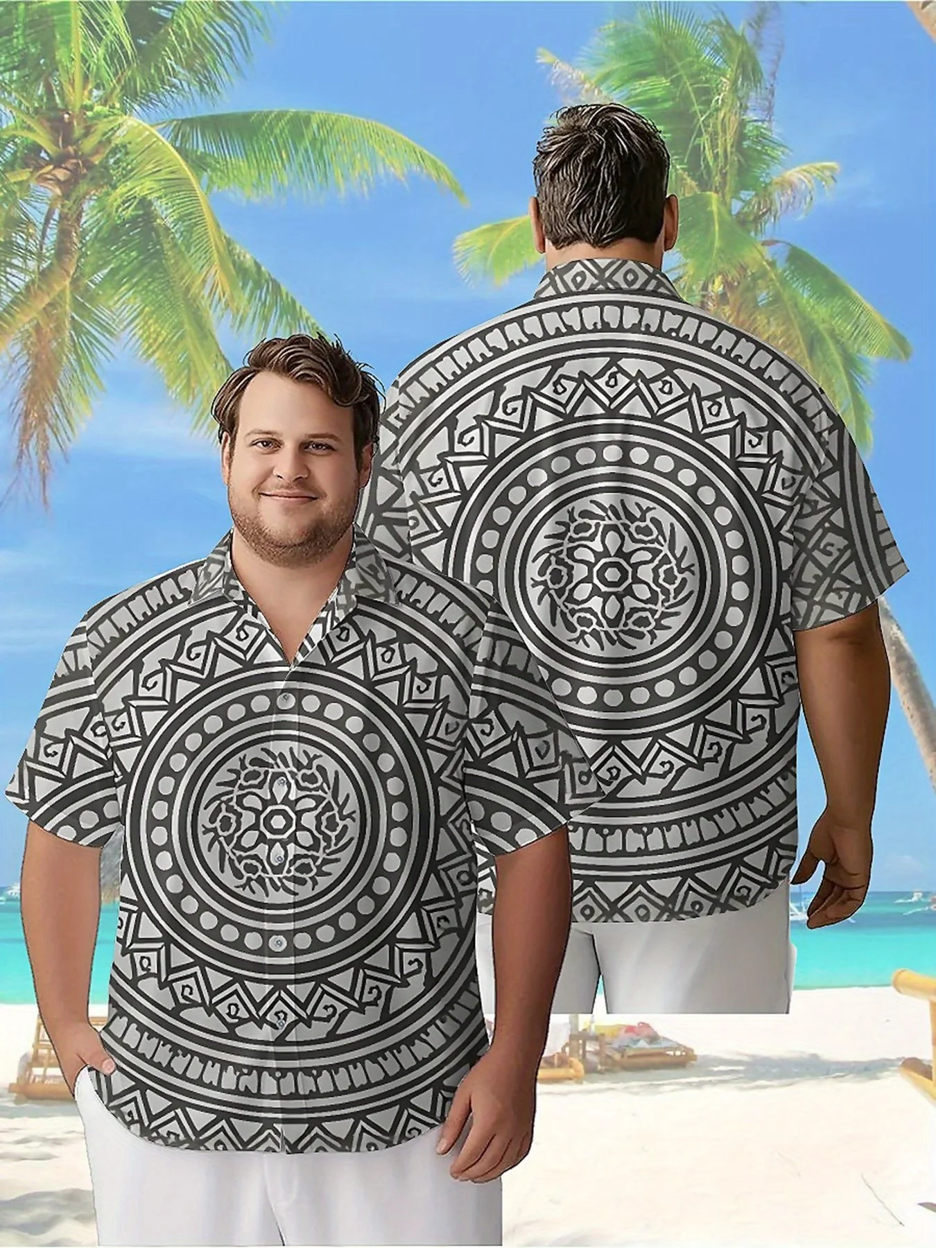 Men's Plus Size Hawaiian Shirts Geometric Mandala Pattern, Button Up Shirts, Unisex Casual Clothing, Summer Tops
Men's Plus Size Hawaiian Shirts Geometric Mandala Pattern, Button Up Shirts, Unisex Casual Clothing, Summer Tops