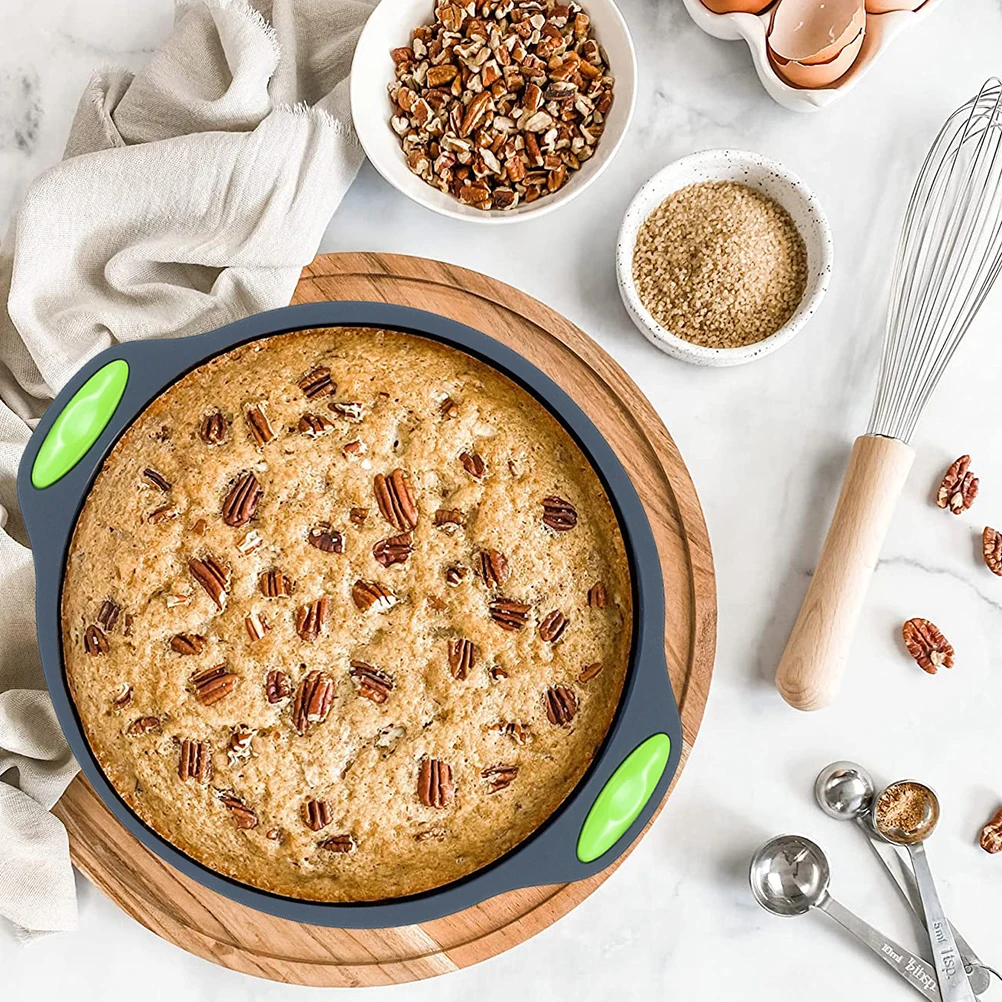 9 Inch Grade Round Silicone Cake Pan with Handles For Baking Pound Cake Gelatin And Bread Nonstick Pound Mold Kitchen Tool
9 Inch Grade Round Silicone Cake Pan with Handles For Baking Pound Cake Gelatin And Bread Nonstick Pound Mold Kitchen Tool