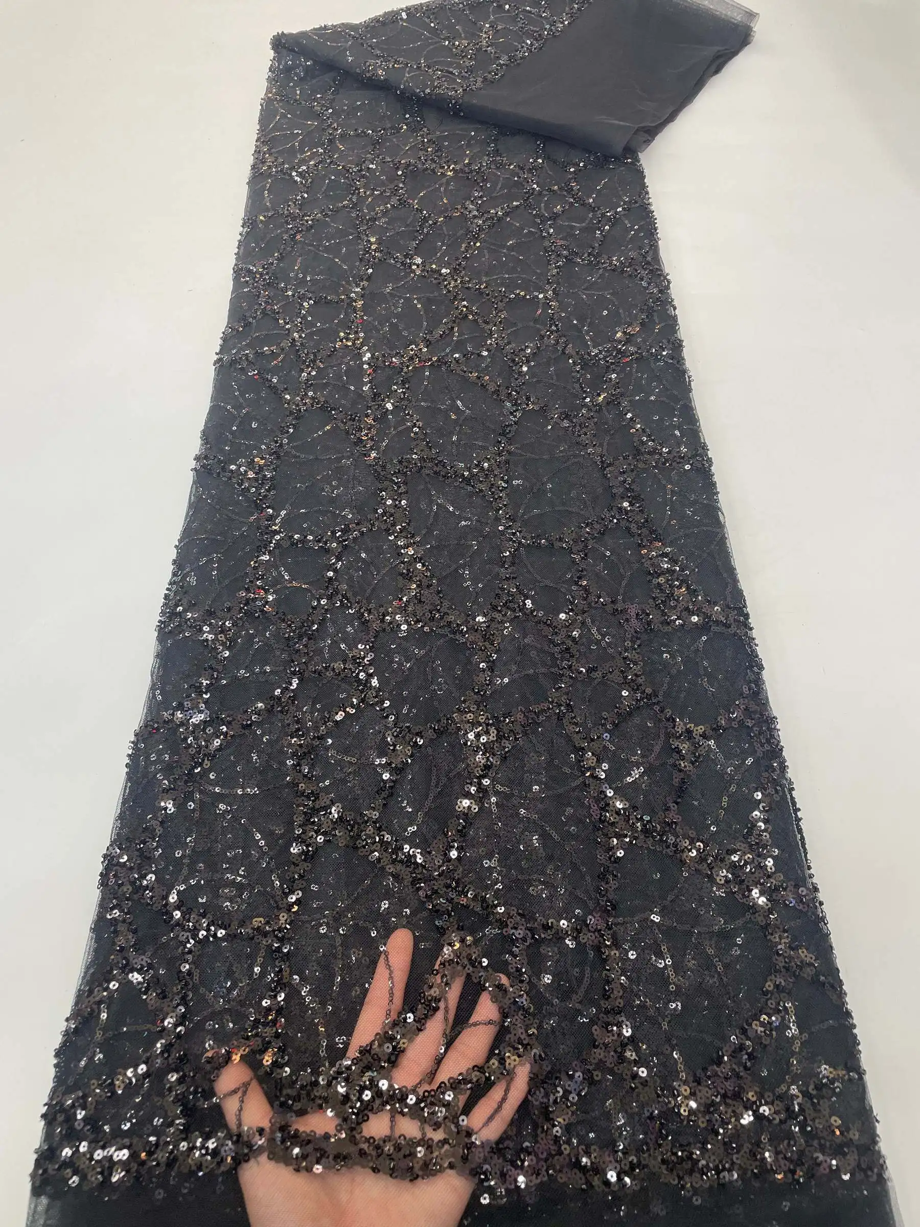 African Sequins Lace Fabric With Beads 2024 High Quality Handmade Beaded Nigerian French Tulle Lace Material For Wedding Dress
African Sequins Lace Fabric With Beads 2024 High Quality Handmade Beaded Nigerian French Tulle Lace Material For Wedding Dress