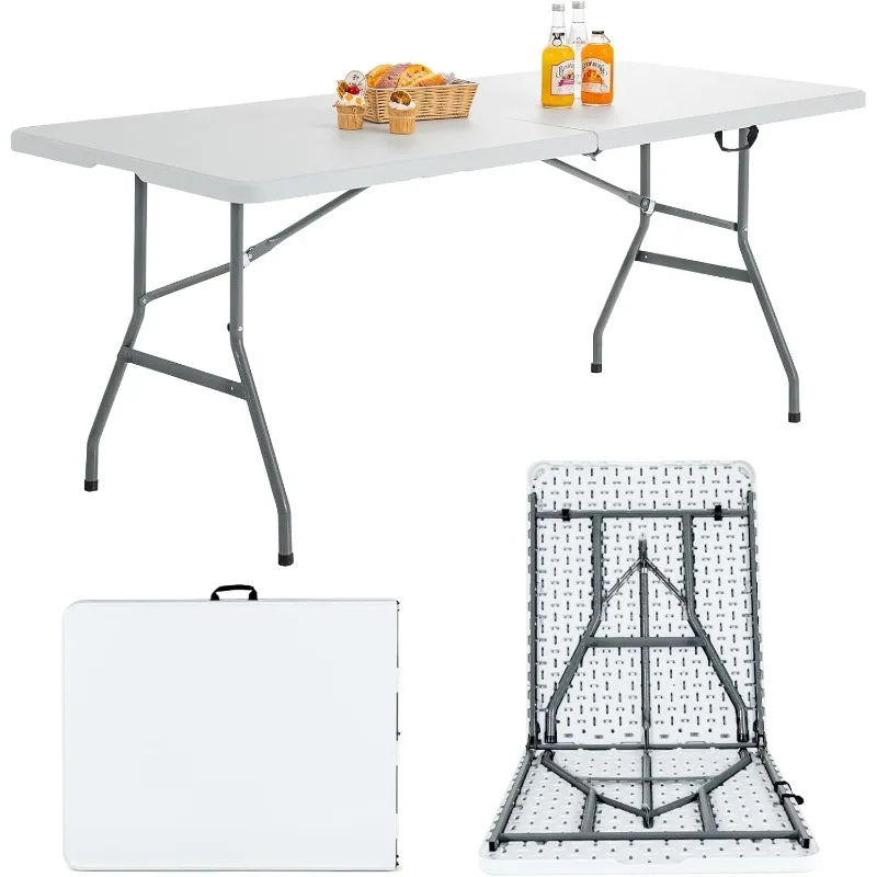 Goplus 6ft Folding Table, Indoor Outdoor Foldable Plastic Folding Tables, Heavy-Duty Rectangular Fold Up Table w/Handle, White
Goplus 6ft Folding Table, Indoor Outdoor Foldable Plastic Folding Tables, Heavy-Duty Rectangular Fold Up Table w/Handle, White