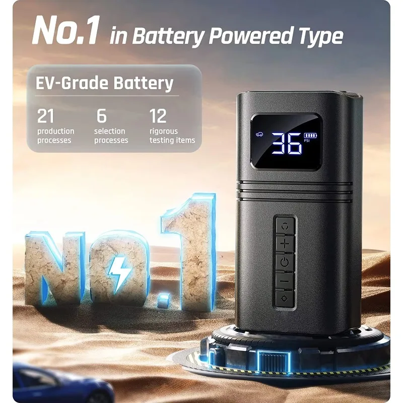 Cordless Portable Tire Inflator, 150PSI Digital Pressure Gauge Fast Inflation ABS Housing Emergency Tyre Filling Tool
Cordless Portable Tire Inflator, 150PSI Digital Pressure Gauge Fast Inflation ABS Housing Emergency Tyre Filling Tool