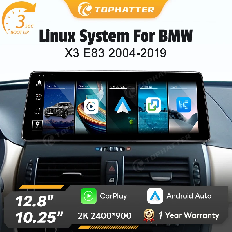 12.8" 10.25" Linux Car Multimedia Player Wireless Carplay Android auto For BMW X3 E83 Touch Screen With Bluetooth GPS Navigation
12.8" 10.25" Linux Car Multimedia Player Wireless Carplay Android auto For BMW X3 E83 Touch Screen With Bluetooth GPS Navigation