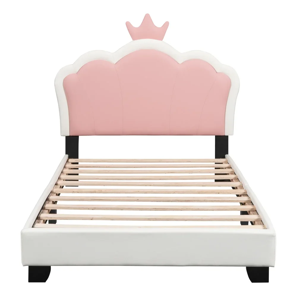 Children Beds,Solid Construction, 80" Easy Assembly Standard Bed Frames, Twin size Princess Bed, Princess Crown Headboard Design
Children Beds,Solid Construction, 80" Easy Assembly Standard Bed Frames, Twin size Princess Bed, Princess Crown Headboard Design