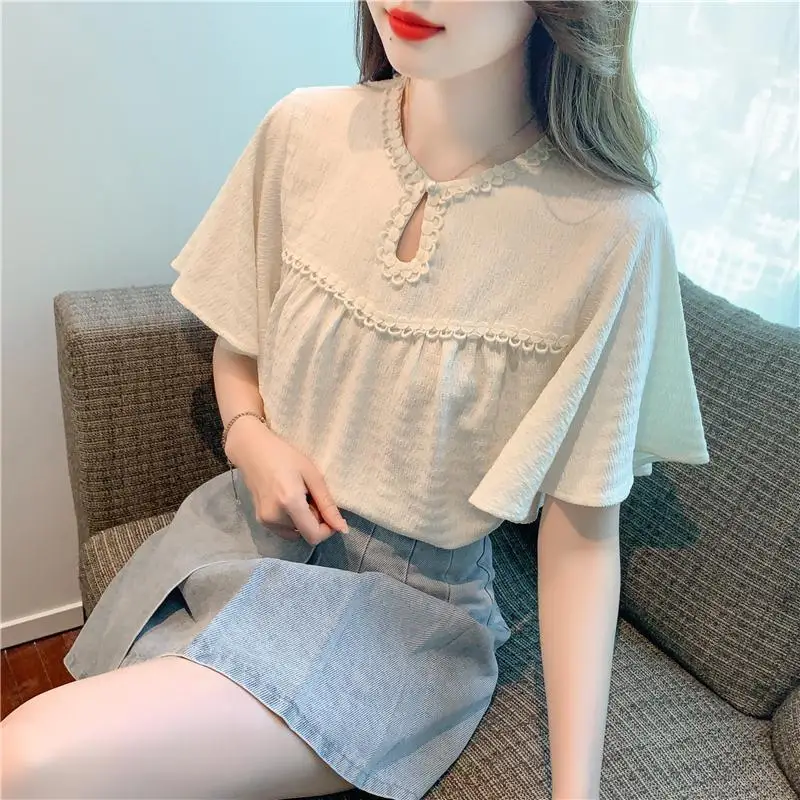 French Ruffle Sleeve T-shirt 2026 New Women's Summer Short Sleeve T-shirt Female Elegant Casual Top Shirt Office Lady Base Shirt
French Ruffle Sleeve T-shirt 2026 New Women's Summer Short Sleeve T-shirt Female Elegant Casual Top Shirt Office Lady Base Shirt