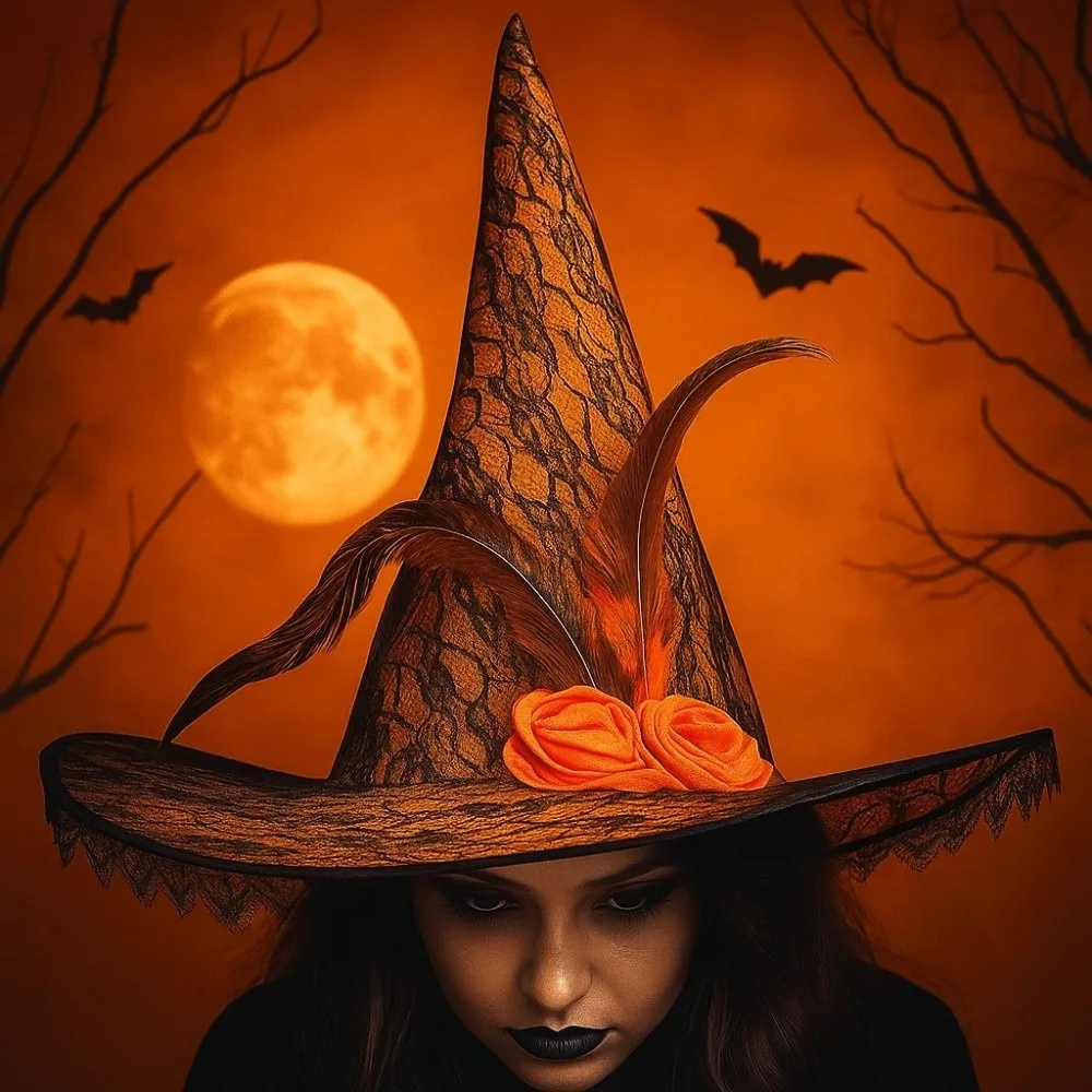 Lace Halloween Witch Hat Rose Party Props Flower Wizard Cap Foldable Cosplay Accessories Feather Halloween Cap Children
Lace Halloween Witch Hat Rose Party Props Flower Wizard Cap Foldable Cosplay Accessories Feather Halloween Cap Children