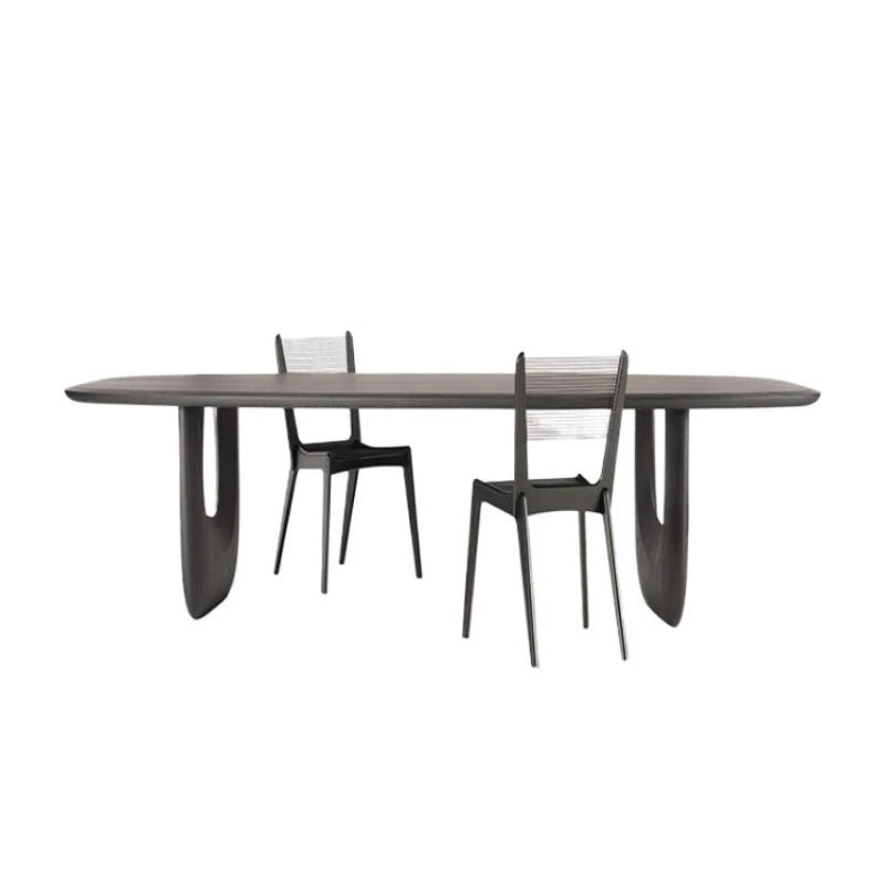 French retro solid wood dining table black wabi family living room long table light luxury medieval dining table
French retro solid wood dining table black wabi family living room long table light luxury medieval dining table