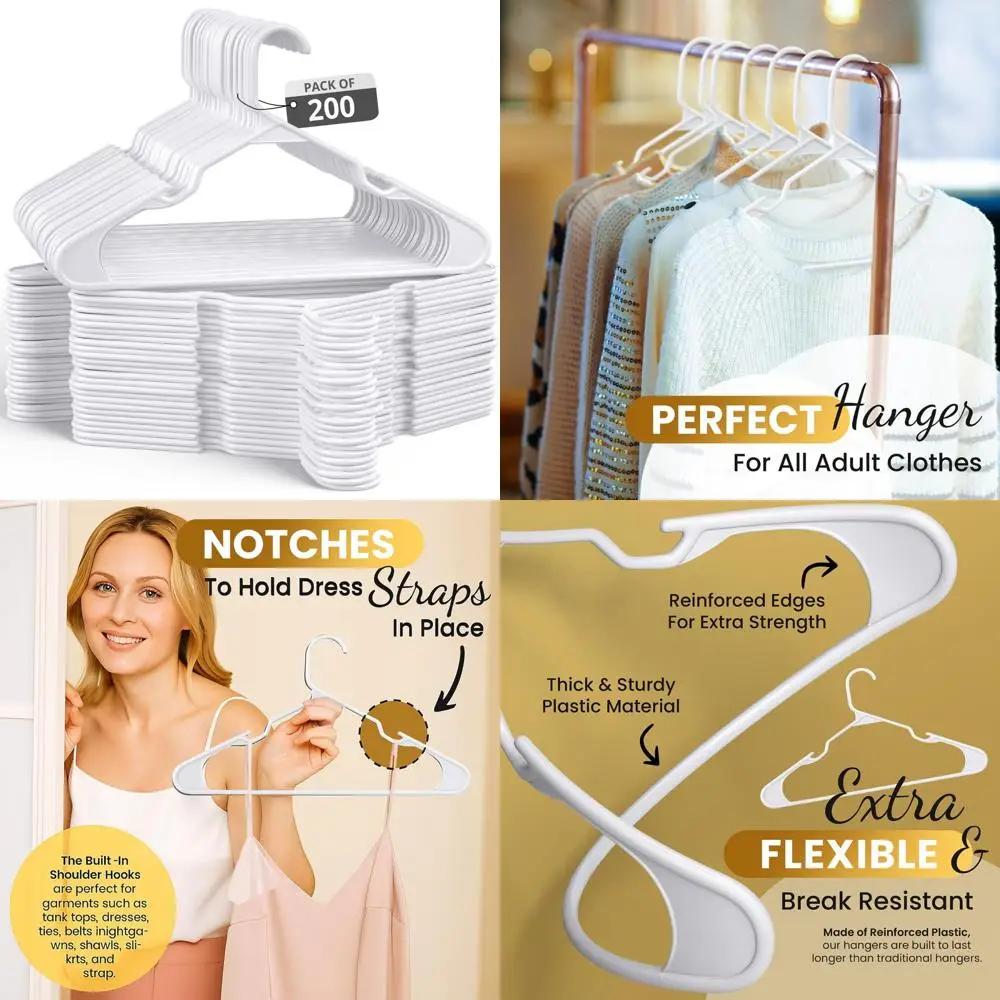 Набор из 200 пластиковых вешалок для различной одежды — толстые вешалки для одежды, прочный и долговечный дизайн, идеально подходит для рубашек, брюк, пальто,
Набор из 200 пластиковых вешалок для различной одежды — толстые вешалки для одежды, прочный и долговечный дизайн, идеально подходит для рубашек, брюк, пальто,