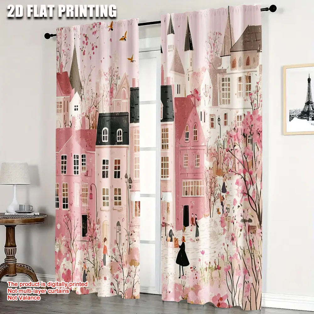 2pcs, Curtains&Window Treatment 2D plane printing Warm pink country street Fabric (without rod) Decorations For Home Ldeal for
2pcs, Curtains&Window Treatment 2D plane printing Warm pink country street Fabric (without rod) Decorations For Home Ldeal for