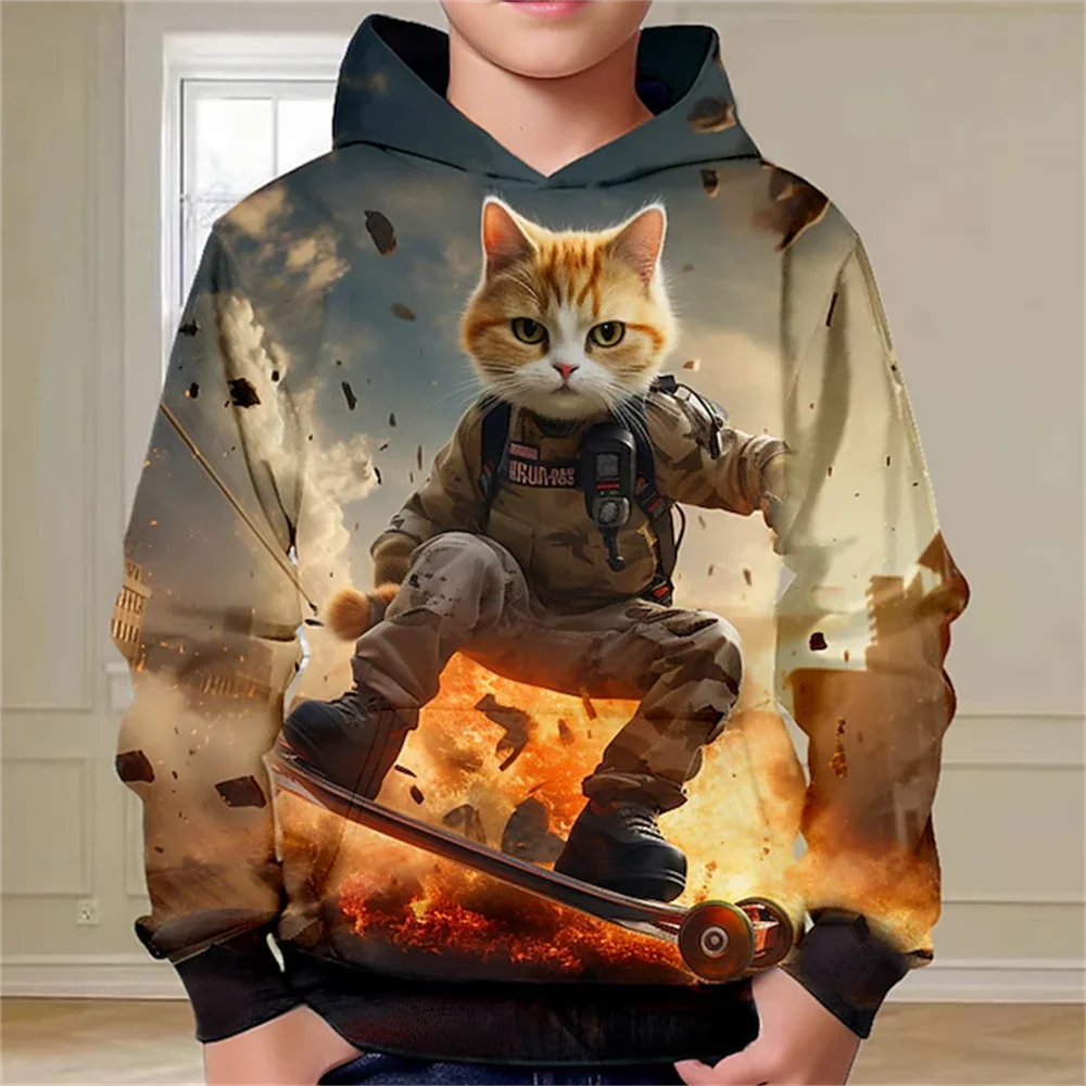 Kids Clothes Boys Hoodies Long Sleeve 3D Cool Cat Print Children Spring Fall Clothes Casual Outdoor Boys Clothing Pullover Tops
Kids Clothes Boys Hoodies Long Sleeve 3D Cool Cat Print Children Spring Fall Clothes Casual Outdoor Boys Clothing Pullover Tops
