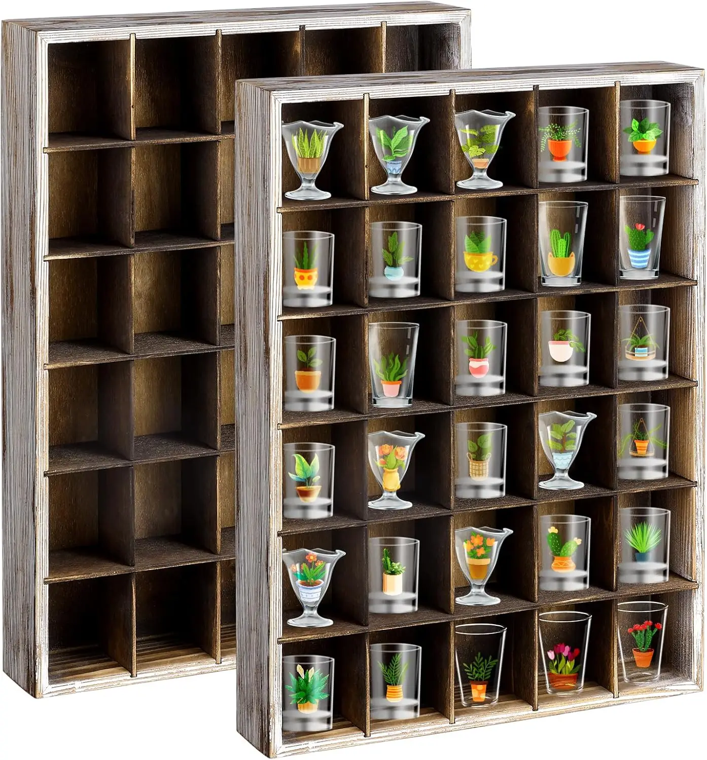 Retro Wooden Shot Glass Display Case, Wall Mounted Shadow Box with 30 Slots
Retro Wooden Shot Glass Display Case, Wall Mounted Shadow Box with 30 Slots