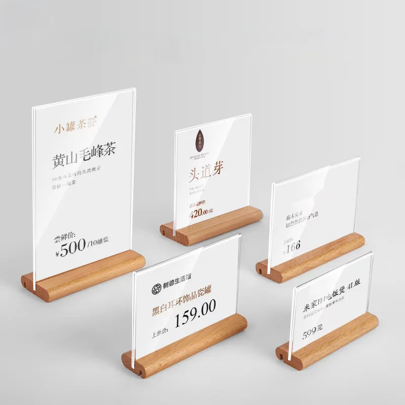 10 Pieces 90x55mm / 100x70mm T / L Use Wood Price Label Paper Tags Table Name Card Holder Acrylic Menu Sign Holder Display Stand
10 Pieces 90x55mm / 100x70mm T / L Use Wood Price Label Paper Tags Table Name Card Holder Acrylic Menu Sign Holder Display Stand