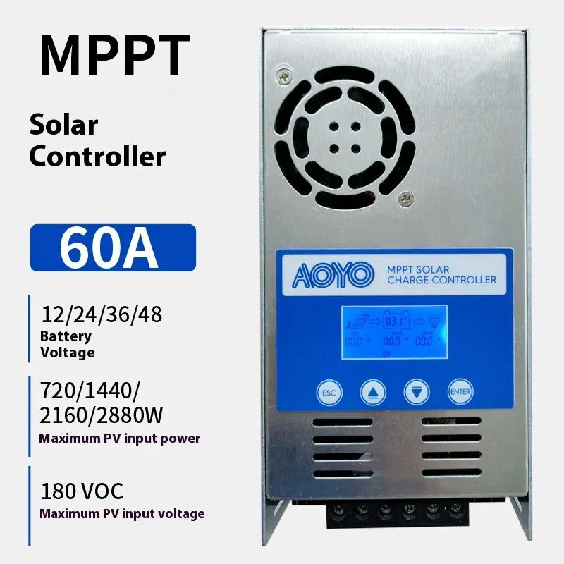 MPPT Solar Controller 60A 12V-48V Photovoltaic RV Home Energy Storage Control System
MPPT Solar Controller 60A 12V-48V Photovoltaic RV Home Energy Storage Control System