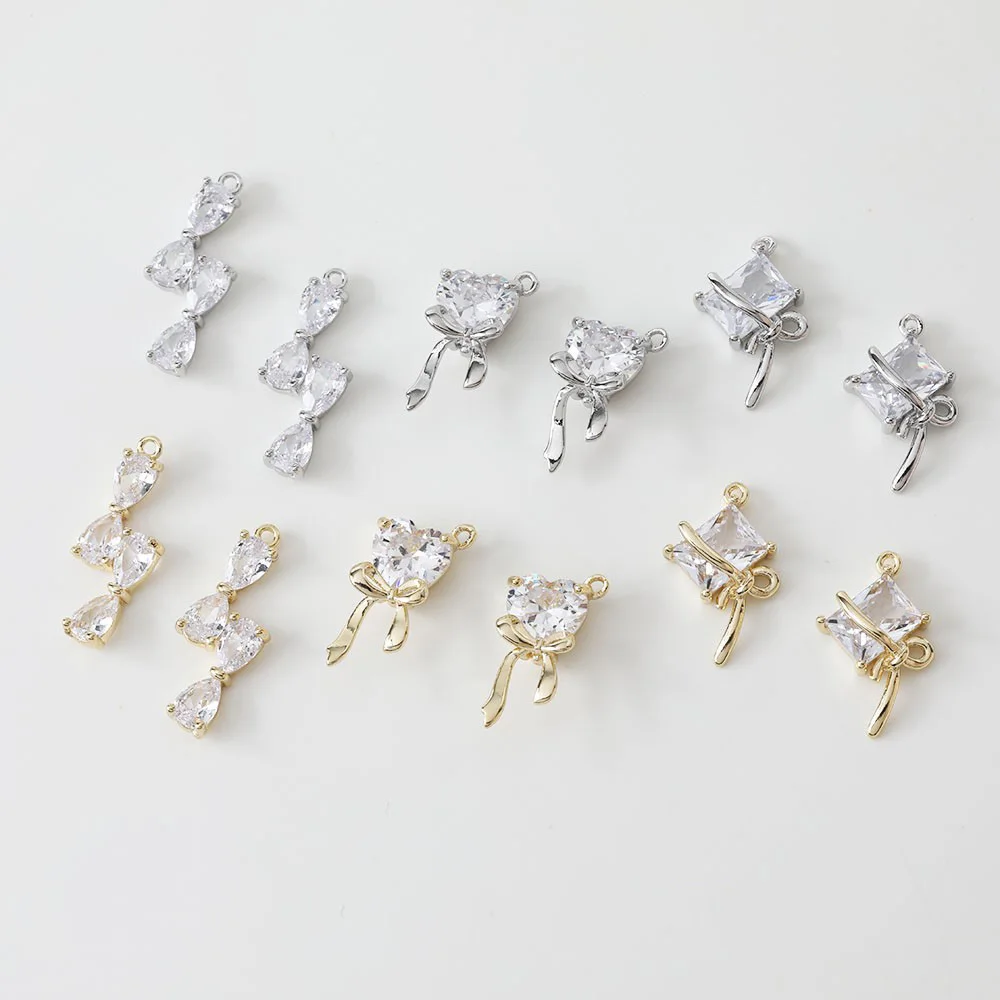 4PCS 14K Gold Plated Love Bow Zircon Rectangular Bow Pendant Jewelry DIY Making Supplies Material Accessories
4PCS 14K Gold Plated Love Bow Zircon Rectangular Bow Pendant Jewelry DIY Making Supplies Material Accessories