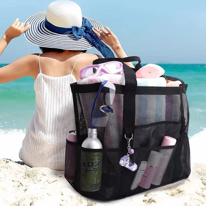 Large Capacity Beach Bag Summer Durable Mesh Tote Travel Handbag Towels Toy Organizer Foldable Outdoor Swimming Storage Tote Bag
Large Capacity Beach Bag Summer Durable Mesh Tote Travel Handbag Towels Toy Organizer Foldable Outdoor Swimming Storage Tote Bag