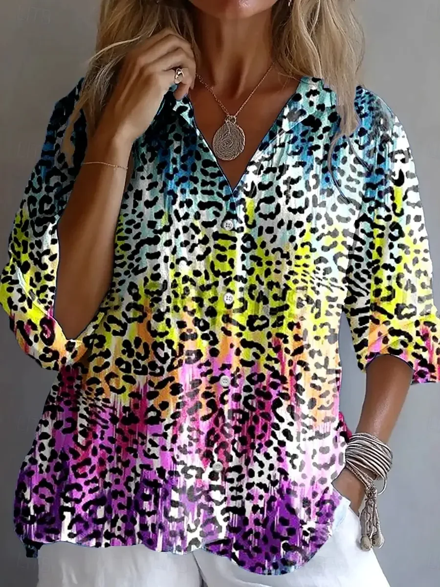 Весенне-осенние женские рубашки с леопардовым принтом и бабочкой, стильные повседневные рубашки с длинными рукавами, топы, повседневные свободные женские блузки на пуговицах
Весенне-осенние женские рубашки с леопардовым принтом и бабочкой, стильные повседневные рубашки с длинными рукавами, топы, повседневные свободные женские блузки на пуговицах
