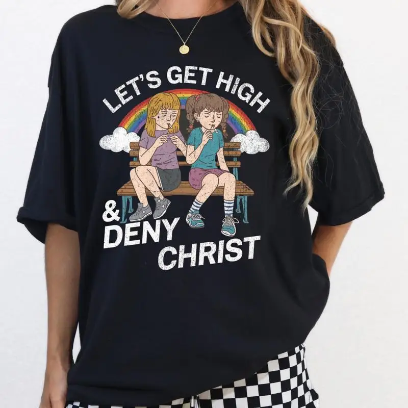 Футболка Lets Get High and Deny ChrisT, забавная темная юмористическая эстетическая ретро-футболка THC Sativa Unhinged, необычная, саркастичная
Футболка Lets Get High and Deny ChrisT, забавная темная юмористическая эстетическая ретро-футболка THC Sativa Unhinged, необычная, саркастичная