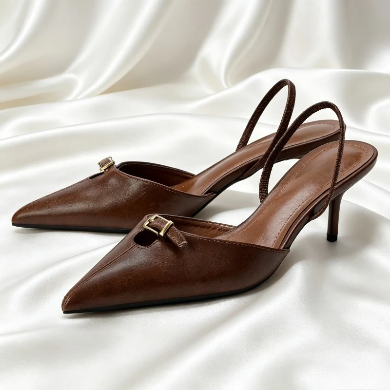 Summer 2026 Slingbacks High Heels Women Pointed Toe Mules Women Pumps Office Shoes Brown Retro Elegant Thin Heels Sandals Women
Summer 2026 Slingbacks High Heels Women Pointed Toe Mules Women Pumps Office Shoes Brown Retro Elegant Thin Heels Sandals Women
