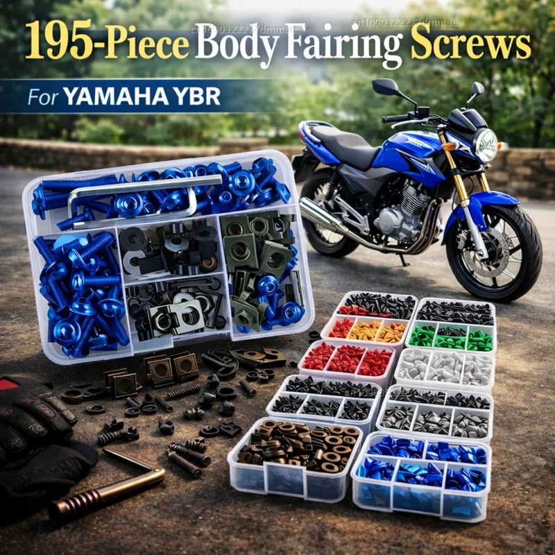 195pcs Motorcycle Fairing Bolts Body Screws Nuts For Yamaha YBR125 YBR150 YBR250 YBR 125 150 250 Kit Aluminum CNC Fasteners Set
195pcs Motorcycle Fairing Bolts Body Screws Nuts For Yamaha YBR125 YBR150 YBR250 YBR 125 150 250 Kit Aluminum CNC Fasteners Set