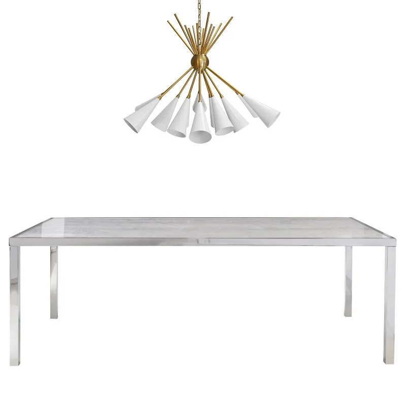Modern simple stainless steel dining table light luxury dining table
Modern simple stainless steel dining table light luxury dining table