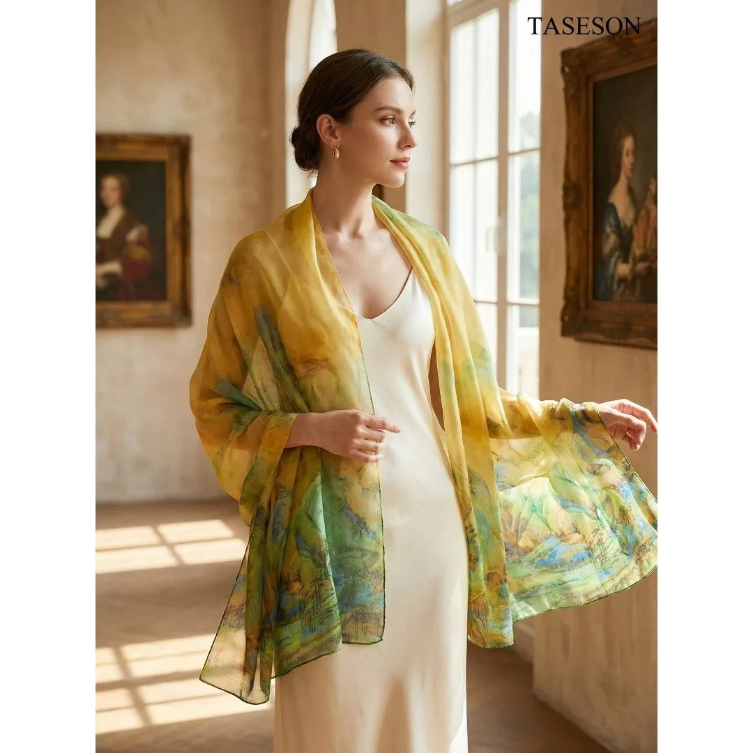 Lightweight 100% Mulberry Silk Chiffon Scarf for Women Oblong Shawl Neck Scarf Beach Wrap Headscarf Gift Pack Yellow Landscape
Lightweight 100% Mulberry Silk Chiffon Scarf for Women Oblong Shawl Neck Scarf Beach Wrap Headscarf Gift Pack Yellow Landscape