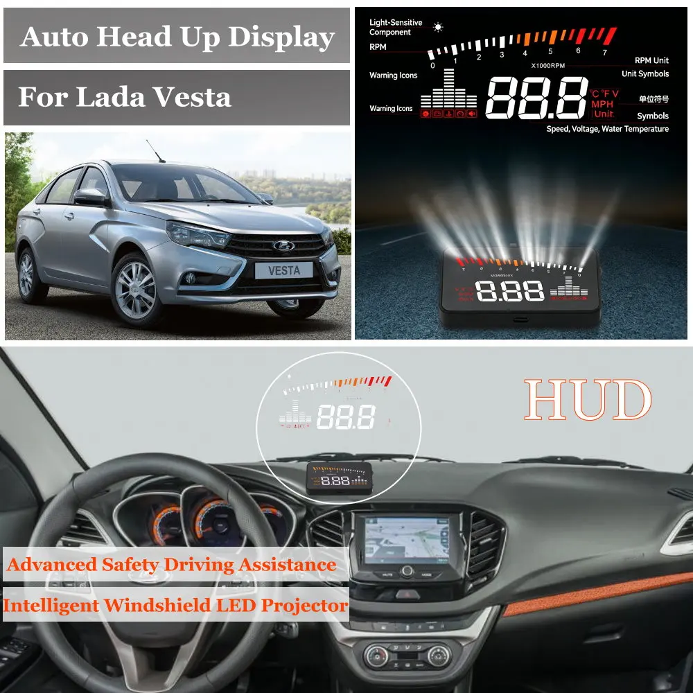 Car Head Up Display For Lada Vesta VAZ 2015-2026 Vehicle Speedometer Odometer RPM Windshield Projector Accessories
Car Head Up Display For Lada Vesta VAZ 2015-2026 Vehicle Speedometer Odometer RPM Windshield Projector Accessories