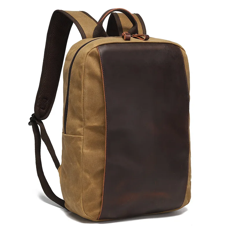 New Waxed Canvas With Leather Backpack Waterproof Vintage Travel Rucksack Large Capacity Durable Laptop Bag for Men School Bags
New Waxed Canvas With Leather Backpack Waterproof Vintage Travel Rucksack Large Capacity Durable Laptop Bag for Men School Bags