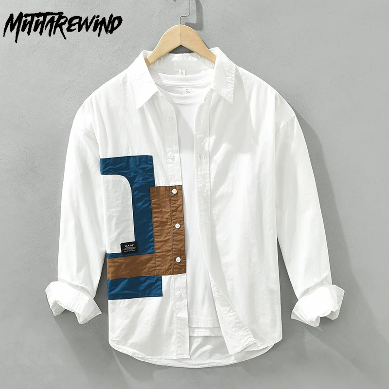 Korean Fashion New Men's Shirts Spring Street Loose Shirt Pure Cotton Patchwork Button Up Shirt Men Youth Casual Personality Top
Korean Fashion New Men's Shirts Spring Street Loose Shirt Pure Cotton Patchwork Button Up Shirt Men Youth Casual Personality Top