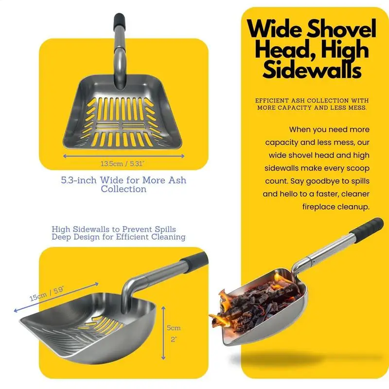 Fireplace Shovel For Ash Hollow Out Coal Scoop For Fireplace Stainless Steel Coal Shovel Heat Resistant Fire Pit Cleaning Tool
Fireplace Shovel For Ash Hollow Out Coal Scoop For Fireplace Stainless Steel Coal Shovel Heat Resistant Fire Pit Cleaning Tool