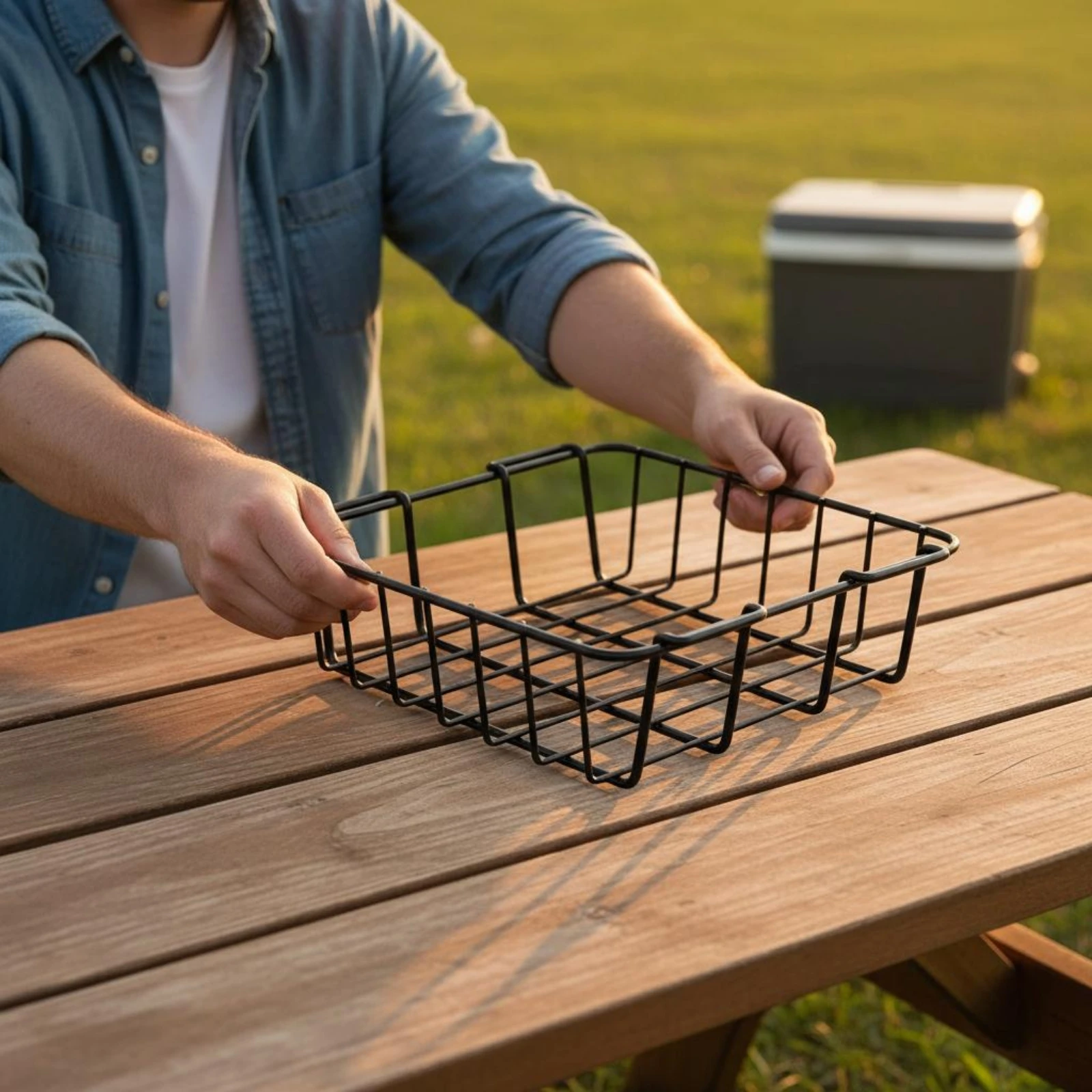 Cooler Basket Side Handles Metal Wire Basket Uncovered Top Easy to See
Cooler Basket Side Handles Metal Wire Basket Uncovered Top Easy to See