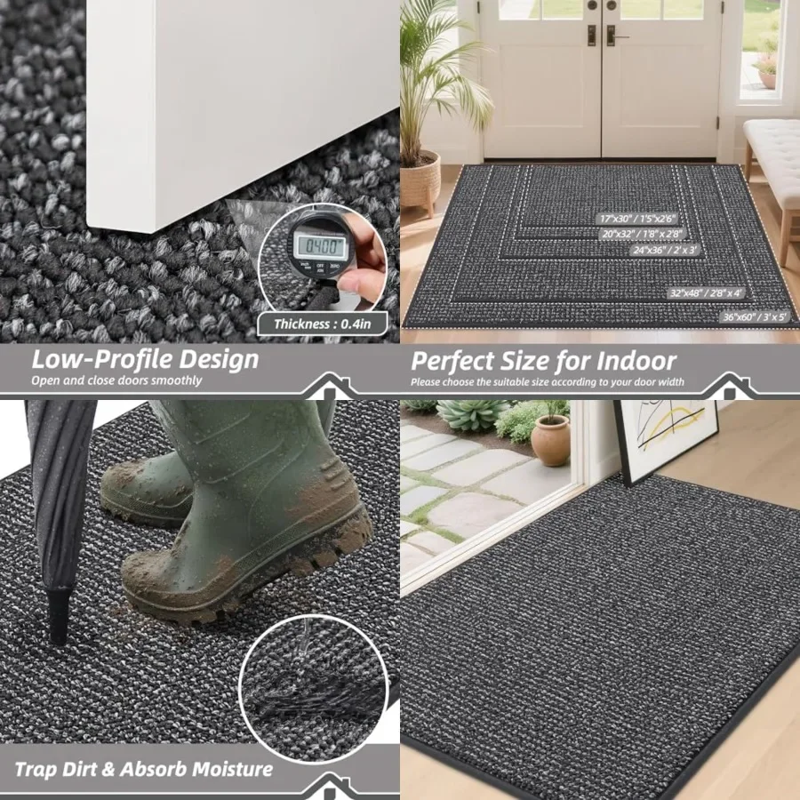 Dirt Trapper Door Mat, Non-Slip Washable Doormats Entrance Mat, Dirt Resistant and Absorbent Welcome Mat, Low Profile Floor Mat
Dirt Trapper Door Mat, Non-Slip Washable Doormats Entrance Mat, Dirt Resistant and Absorbent Welcome Mat, Low Profile Floor Mat