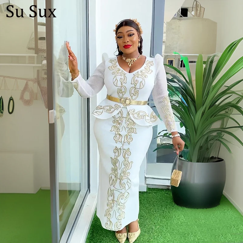 African Dresses For Women Dashiki Sequins Lace Evening Party Maxi Dress Africa Clothing Elegant Ruffles High Waist Robe and Belt
African Dresses For Women Dashiki Sequins Lace Evening Party Maxi Dress Africa Clothing Elegant Ruffles High Waist Robe and Belt