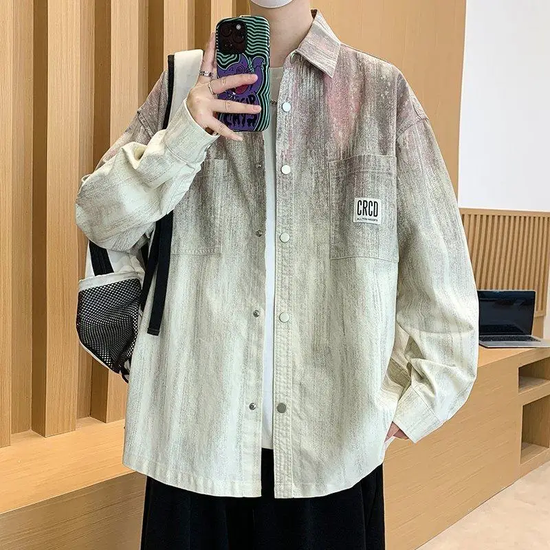 Men's Faionable Casual adient Long Sve irt Spring Loose Top Button up Cotton Polyester Blend Youthful Sle
Men's Faionable Casual adient Long Sve irt Spring Loose Top Button up Cotton Polyester Blend Youthful Sle