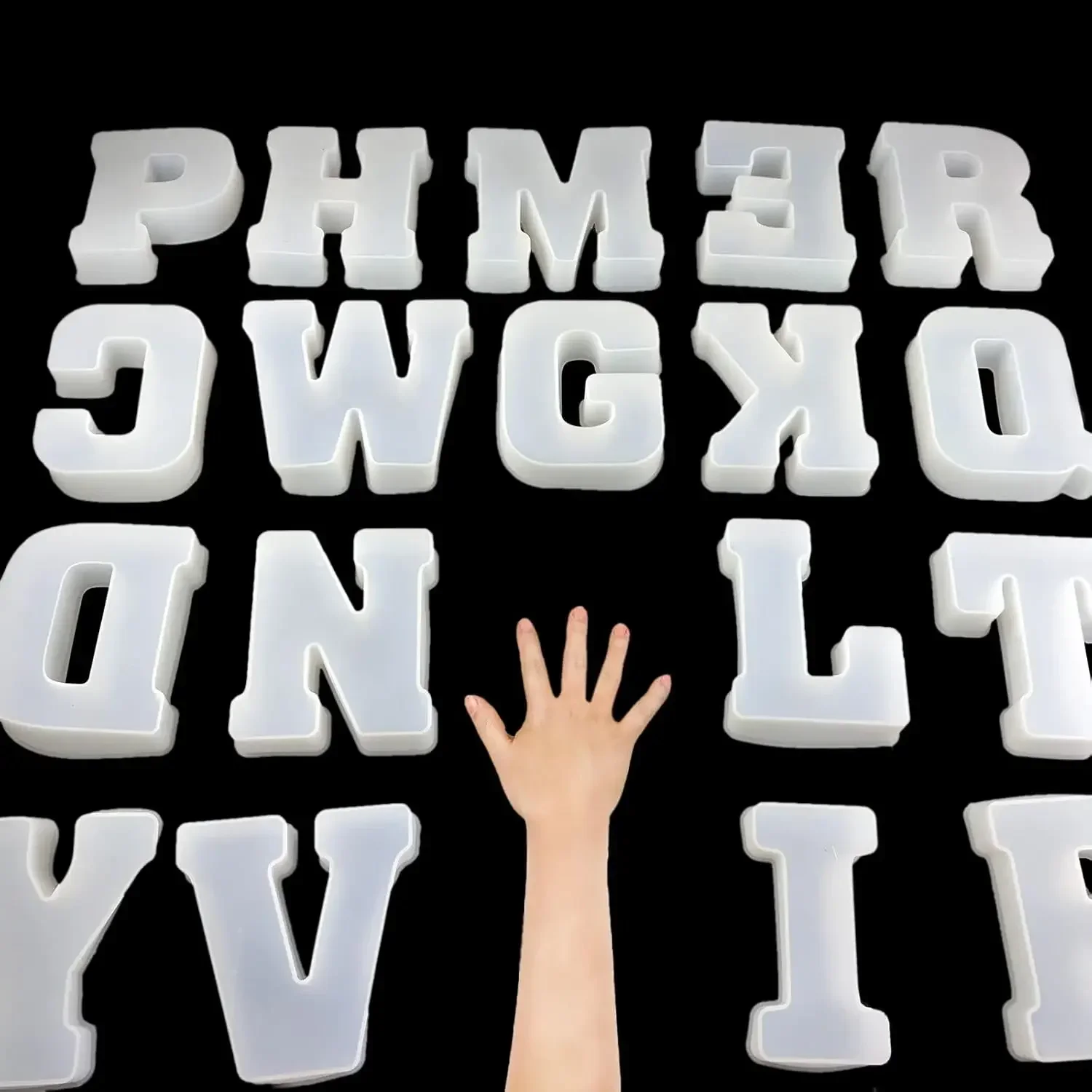 6 inch 26 Pack English Alphabet Silicone Letter Mold - Capital & Large Letter Resin Casting Mold
6 inch 26 Pack English Alphabet Silicone Letter Mold - Capital & Large Letter Resin Casting Mold