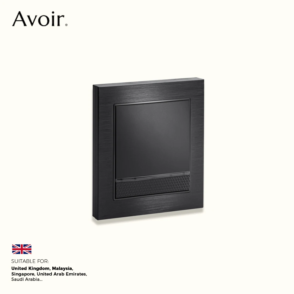 Avoir Aluminum Brushed Black Panel Universal Dual 3-Pin Power Outlet Wall Light Switch UK Standard 13A Wall Socket For Houses
Avoir Aluminum Brushed Black Panel Universal Dual 3-Pin Power Outlet Wall Light Switch UK Standard 13A Wall Socket For Houses