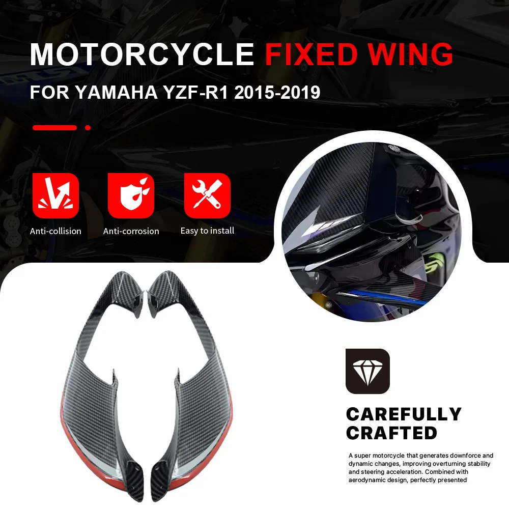 Motorcycle Fixed Wing Spoiler Fairing For YAMAHA YZF-R1 YZFR1 YZF R1 2015-2019 Aerodynamic Wing Side Panel Winglets
Motorcycle Fixed Wing Spoiler Fairing For YAMAHA YZF-R1 YZFR1 YZF R1 2015-2019 Aerodynamic Wing Side Panel Winglets